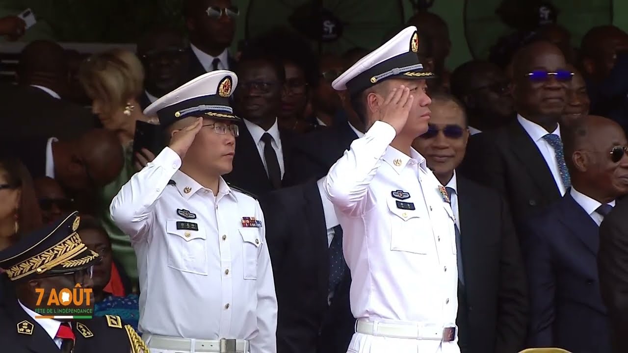 Défilé le 7 août 2024 à Bassam d'un détachement de l'armée chinoise, basé à Djibouti #AN64 #RTIinfo