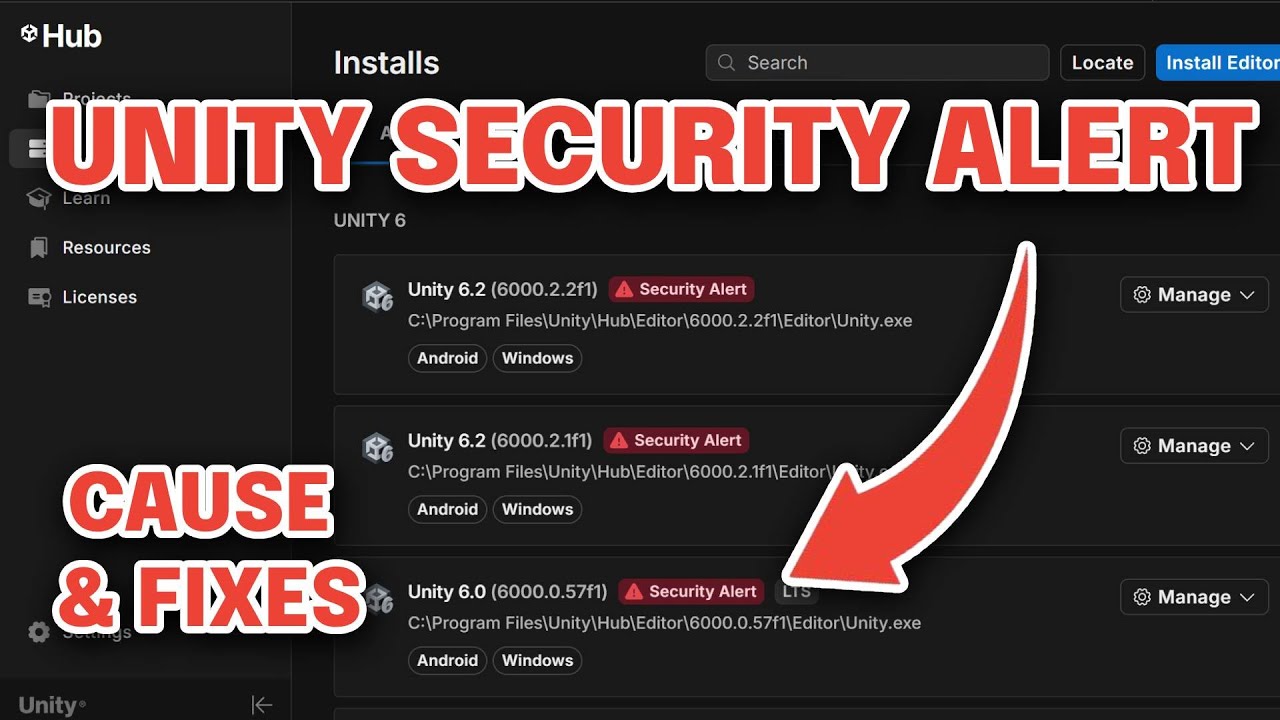 Unity Security Alert‼️ (CVE Security Vulnerability)
