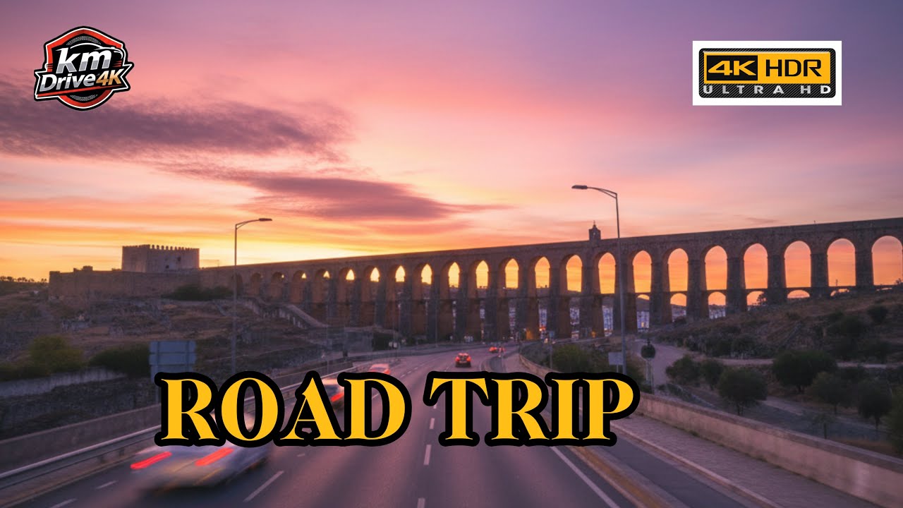 4K Road View Portugal: From Palm Trees to Rainy Night (ASMR Drive, No Music)