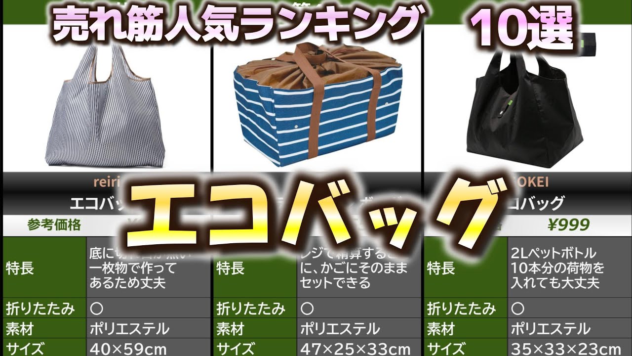 エコバッグ 売れ筋人気おすすめランキング10選【2024年】【買い物バッグ/折りたたみ】