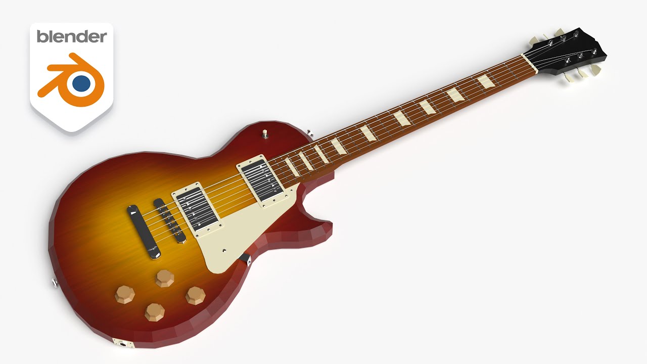 Making a Low Poly Electric Guitar 🎸(Blender Timelapse)