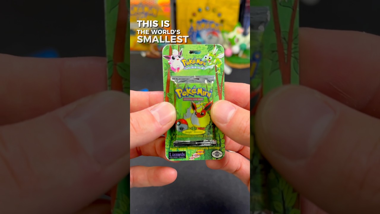 Opening the smallest pack of Pokemon cards in the world😅 #pokemon #pokemoncards