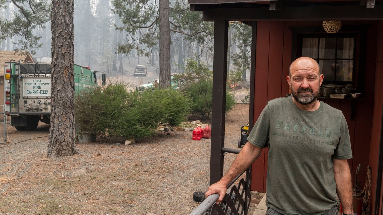 'Got here just in time.' Firefighter saves his Berry Creek home from the Bear Fire