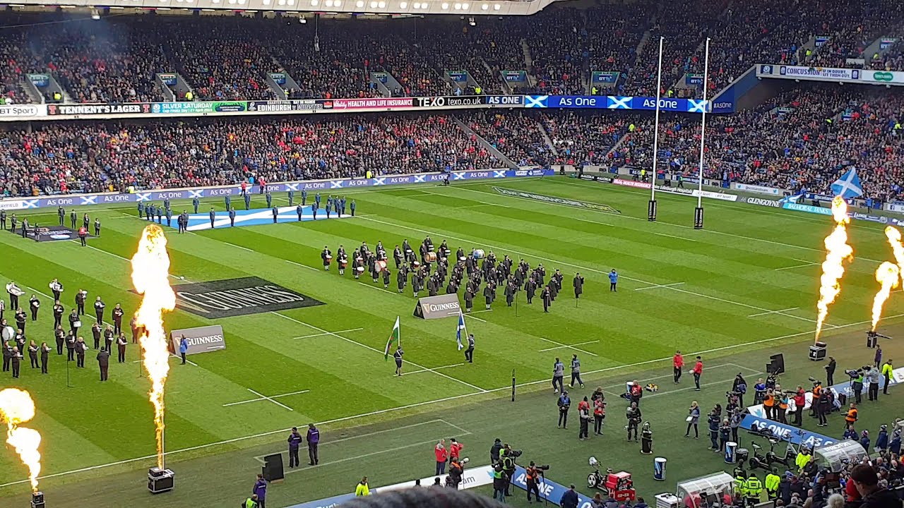 Rugby Six Nations: Scotland vs Wales National Anthems (BT MURRAYFIELD 10/03/2019)