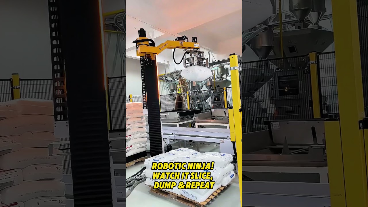 Robotic Ninja,Watch It Slice Dump &Repeat 😎 #depalletizing #palletizer #palletizing #depalletizer