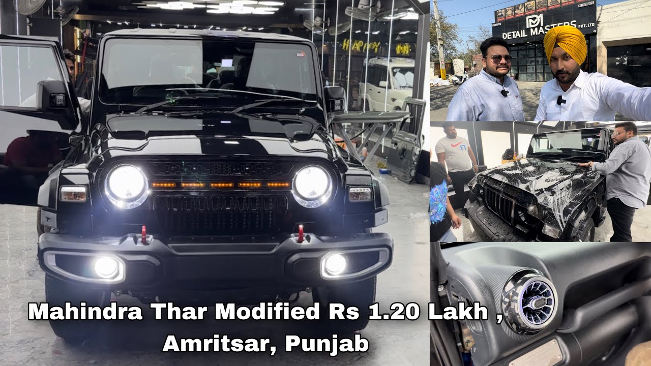 Mahindra Thar | Modified | PPF , Music System | Bumper | Grill | Damping | Lights | Amritsar, Punjab