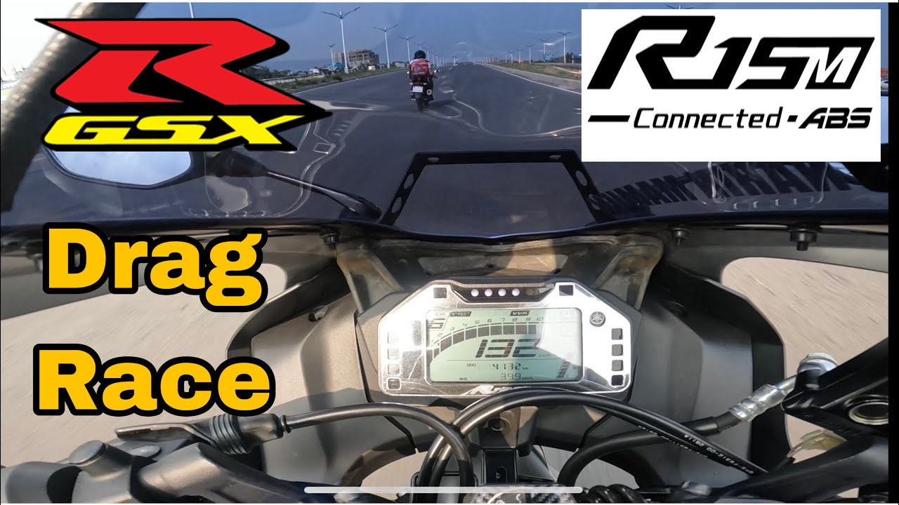 YAMAHA R15M INDO VS SUZUKI GSXR 150 ABS DRAG RACE | NAHIN MAMUN