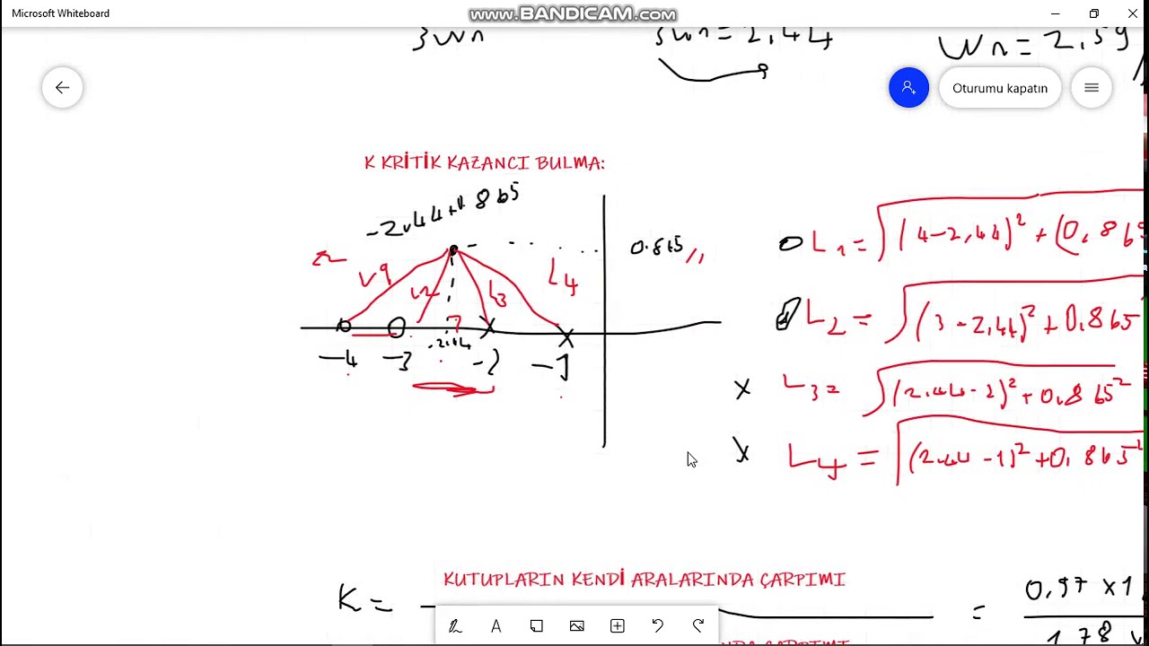 OTOMATİK KONTROL II :  KÖK YER EĞRİLERİNİ TAMAMEN ELLE ÇİZME -ÖRNEK 1 (MATLAB ÇİZİMİ)