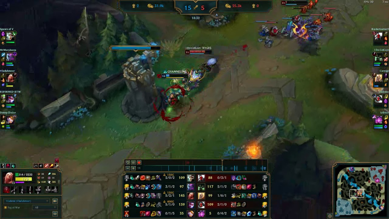 Vlad 2v1 Tower Dive - Double Kill - League of Legends Patch 9.8