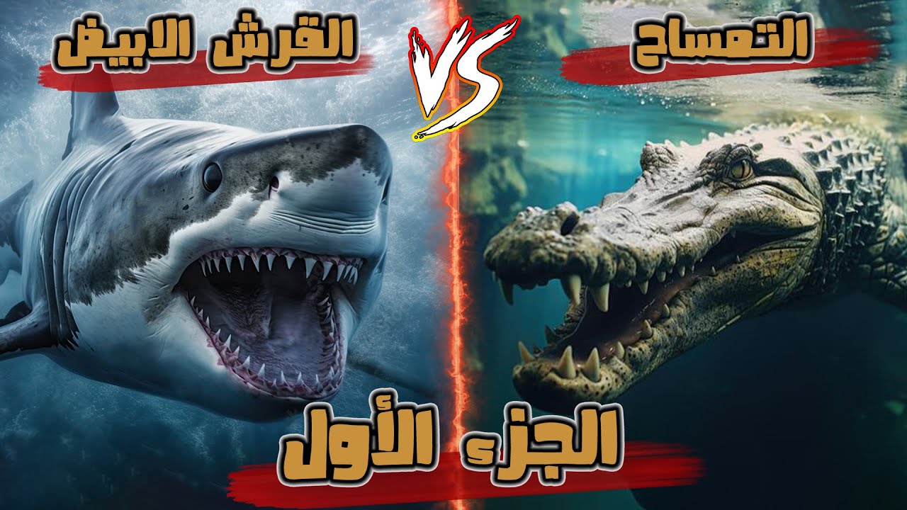 أخطر المعارك الحقيقة بين القرش الابيض و تمساح المياه المالحه ( الجزء الأول )
