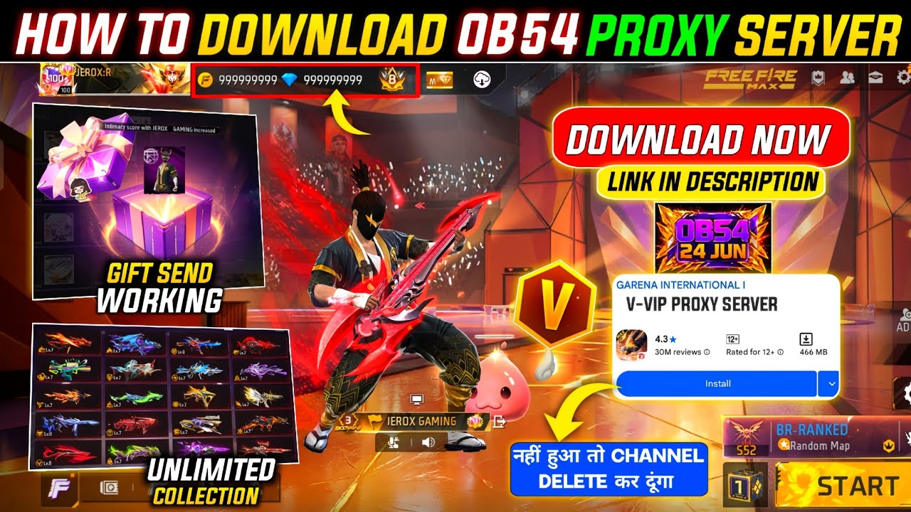HOW TO DOWNLOAD PROXY SERVER IN FREE FIRE, HOW TO USE PROXY SERVER IN FREE FIRE, VIP PROXY SERVER
