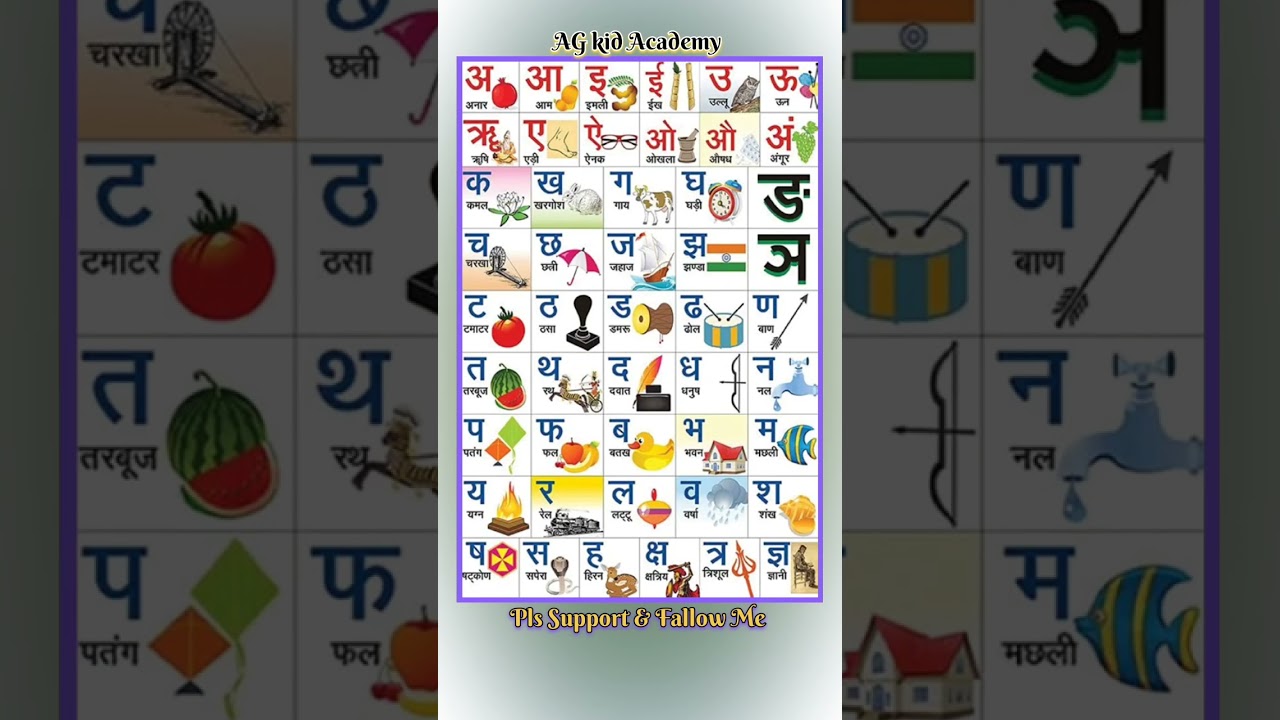 हिंदी चार्ट | Hindi Alphabets Charts | Hindi Alphabets | #hindi #chart #shorts #ytshorts