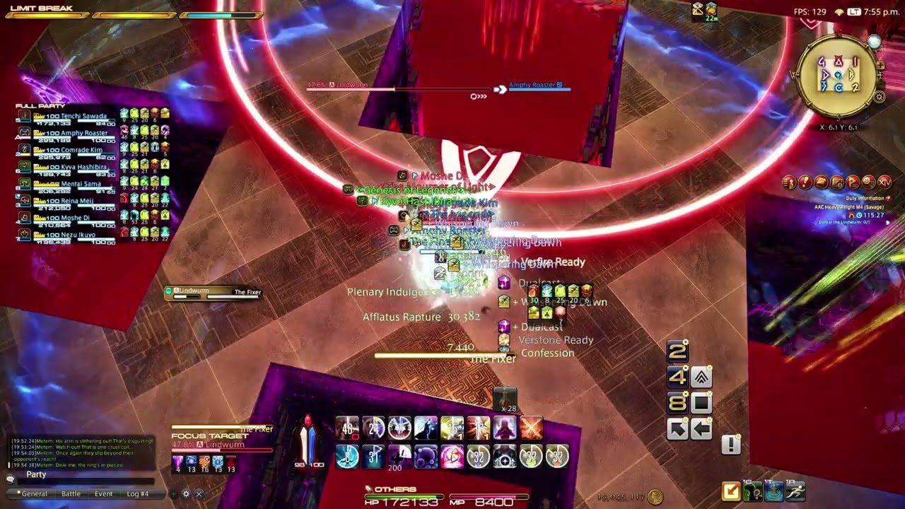 [FFXIV] M12S Phase 1 - RDM POV - Week 1 in Partyfinder