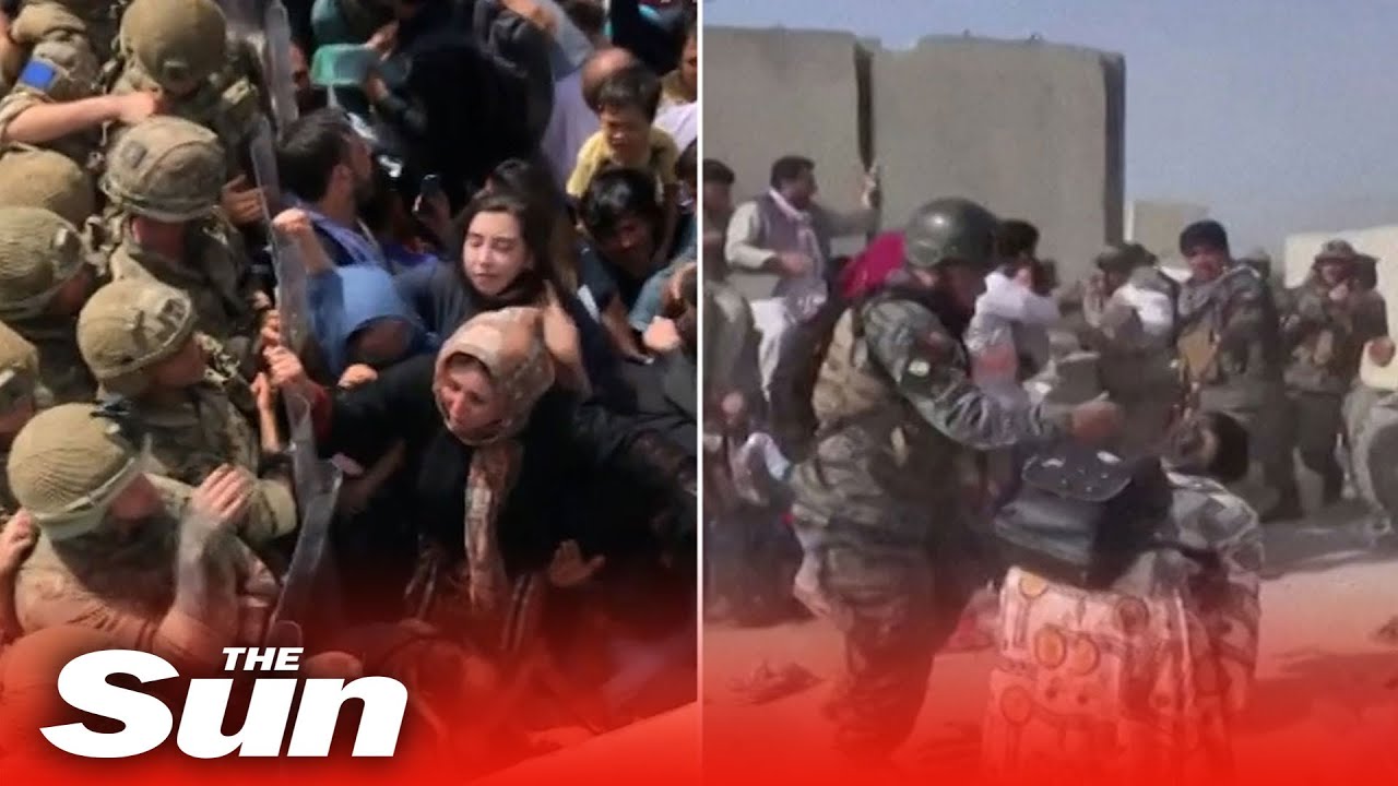 Gunshots fired as locals crowd Kabul airport in Afghanistan