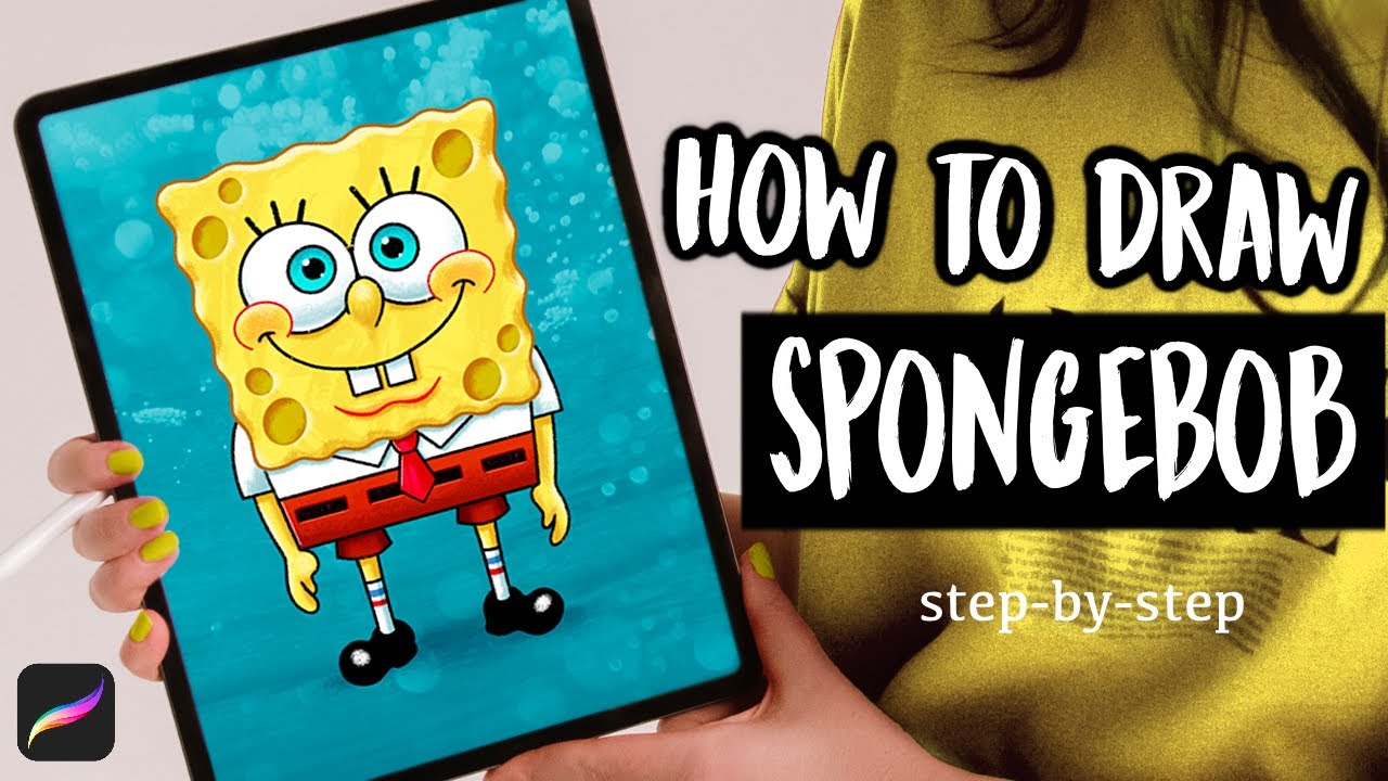 How To Draw SPONGEBOB - Easy PROCREATE Tutorial