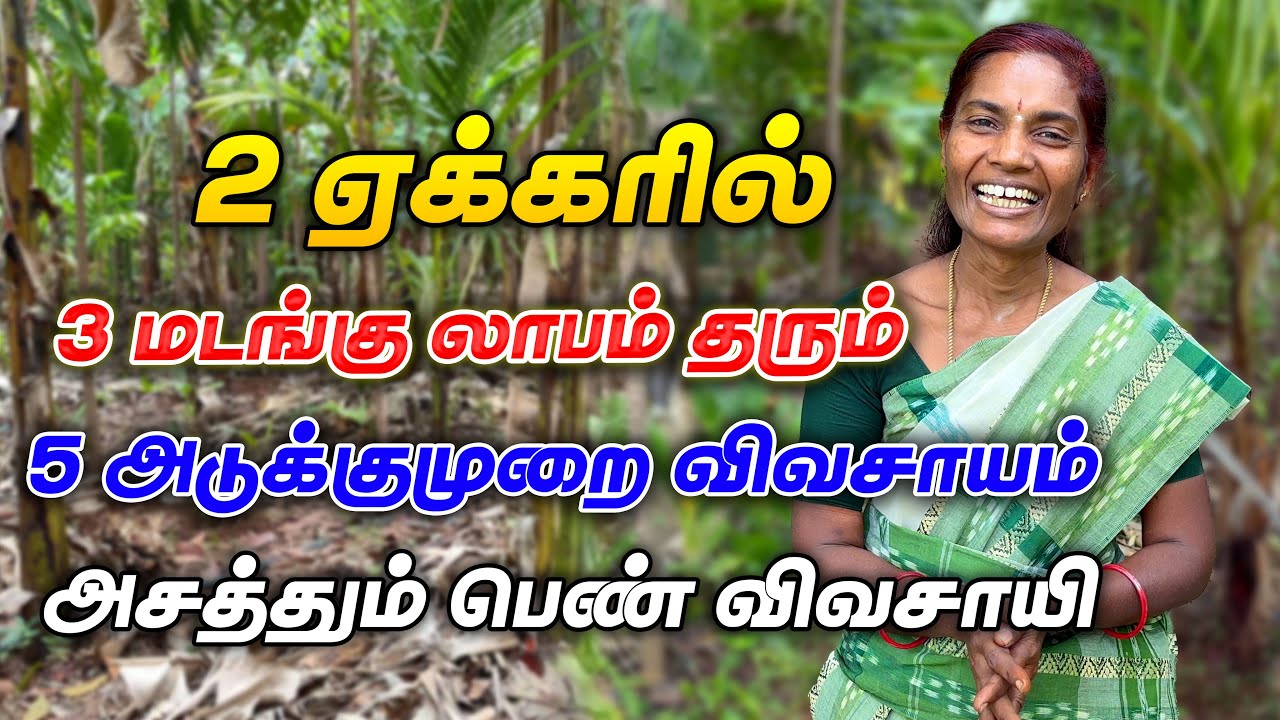 லட்சங்களில் லாபம் தரும் ஐந்தடுக்கு விவசாயம் - விவசாயத்தில் ஒரு சாதனை பெண்மணி | Smart Vivasayi