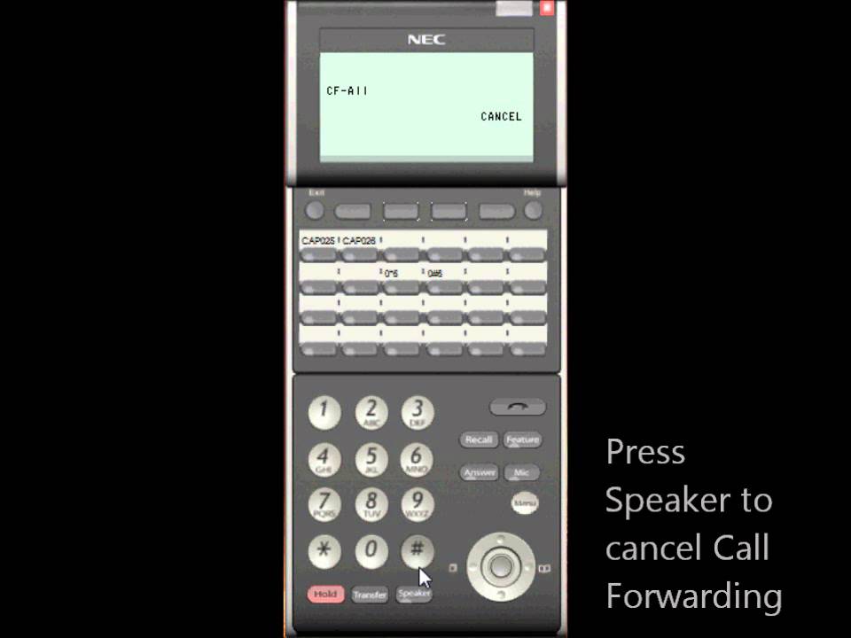 NEC SV8100 : How to cancel Call Forwarding