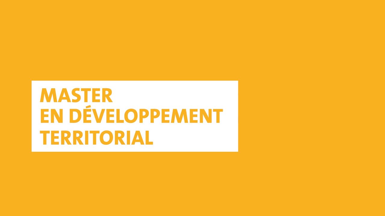 Master en développement territorial