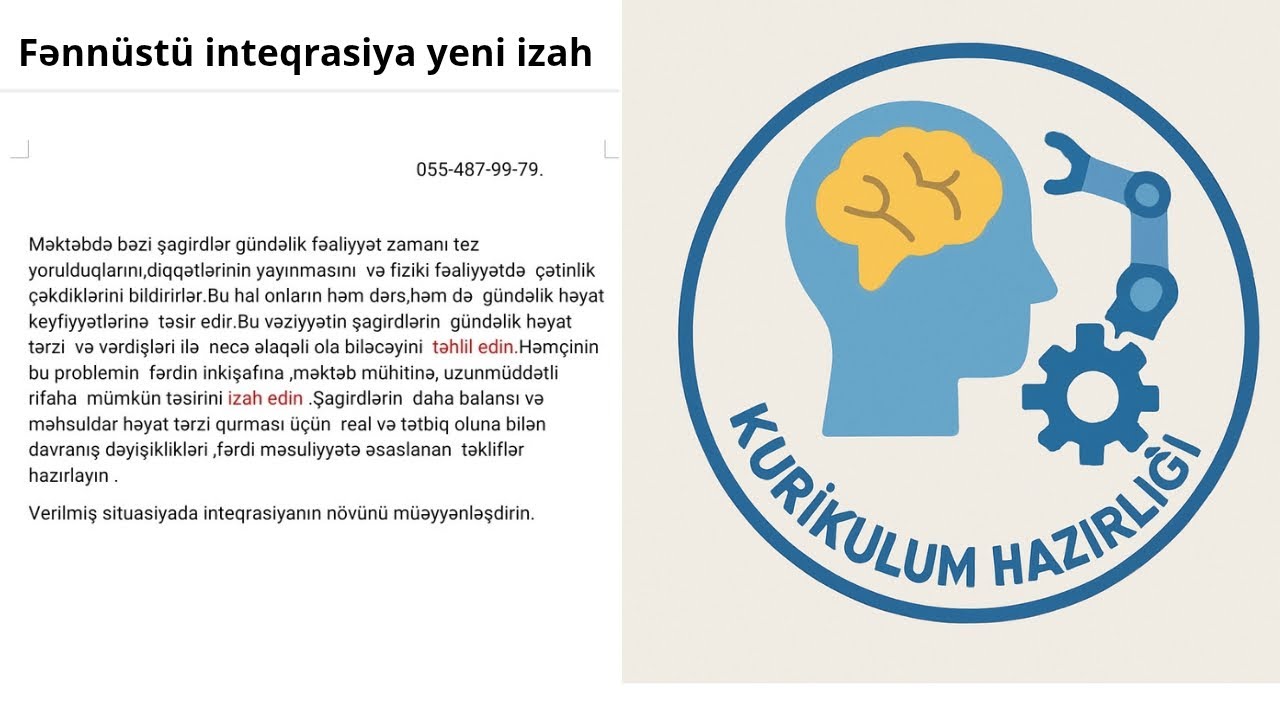 Yeni çərçivə sənədinə əsasən test izahı