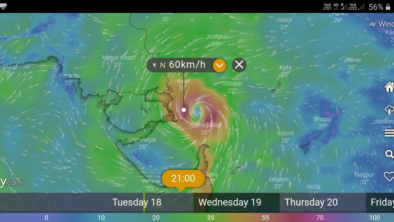 Cyclone Tauktae live tracking by satellite | Gujarat vavajodu | taute vavajodu gujarat | 17 May 2021