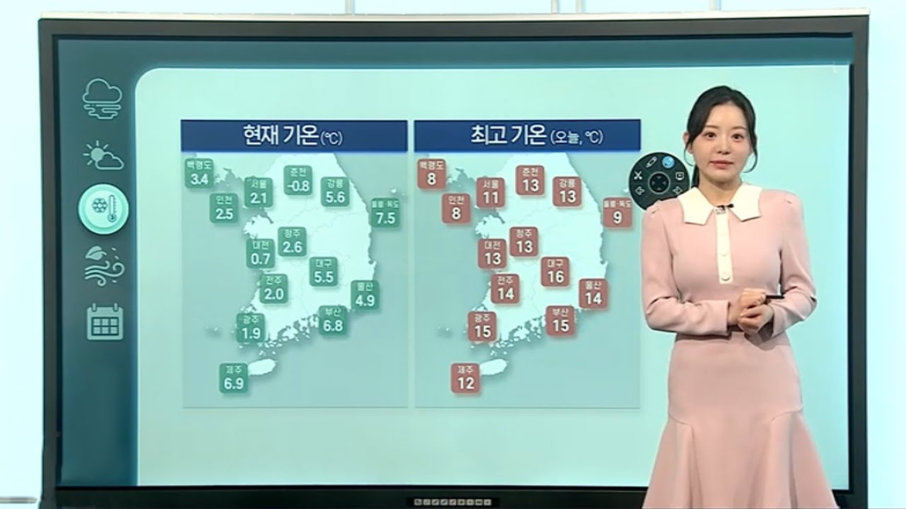 [날씨클릭] 전국 곳곳 아침 영하권…15도 안팎 일교차 주의 / 연합뉴스TV (YonhapnewsTV)