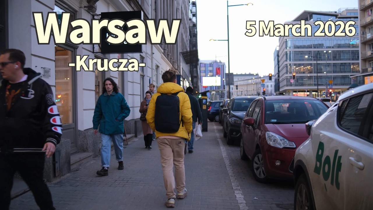 Winter Walk Warsaw Krucza Poland - 5 March 2026 | Walking Tour