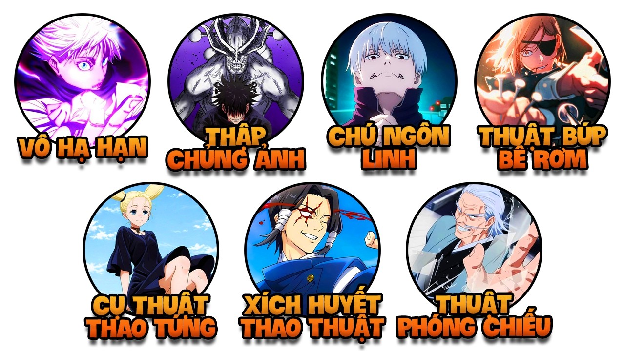 Mọi THUẬT THỨC GIA TRUYỀN trong Jujutsu Kaisen | Chú Thuật Hồi Chiến