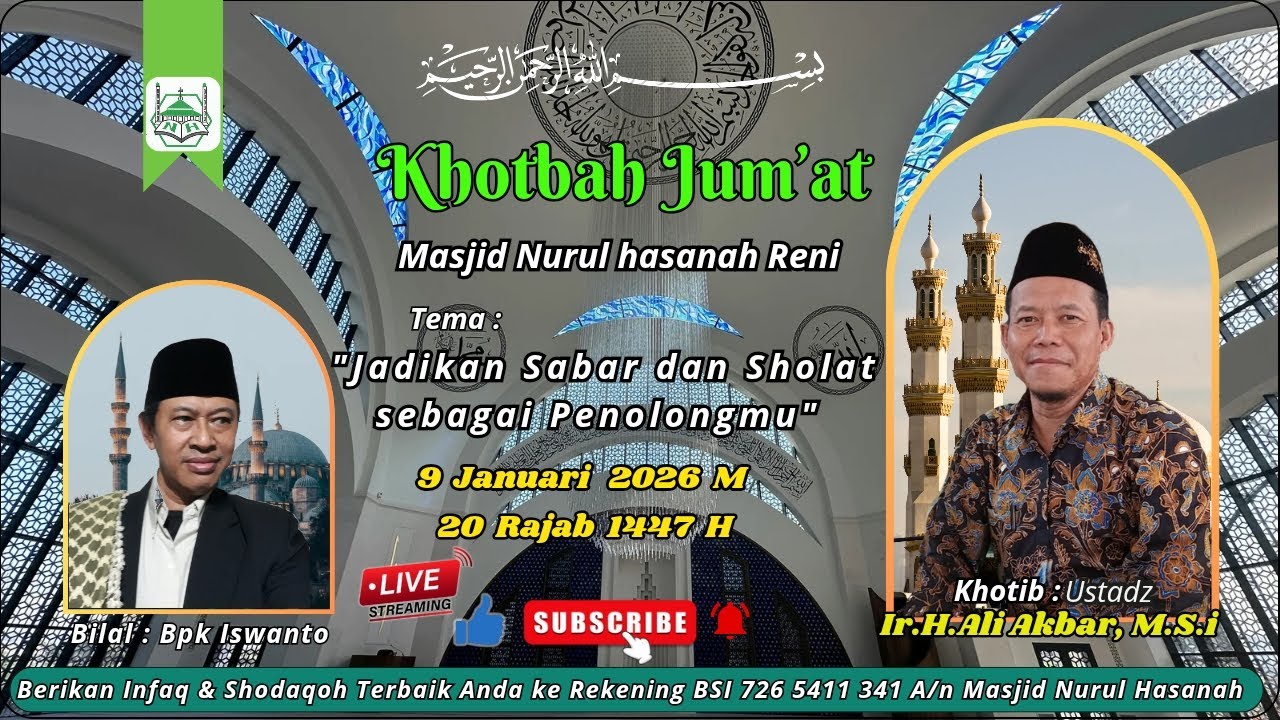 Live Streaming Khotbah Jum'at 9 Januari 2025.
