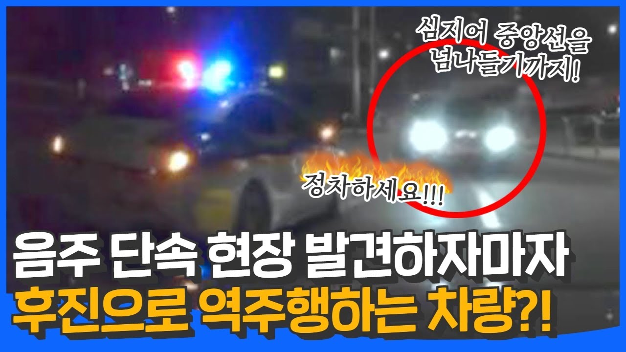 #음주단속현장 발견하자마자 후진으로 #역주행.?!! 