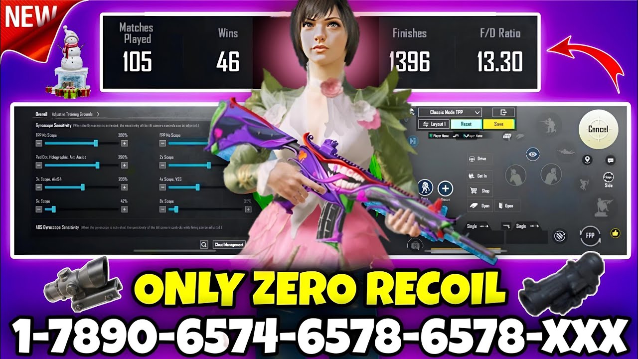 Bgmi 4.1 Sensitivity Settings 2025// Zero Recoil Sensitivity Code in Bgmi// Pubg 4 finger claw code 
