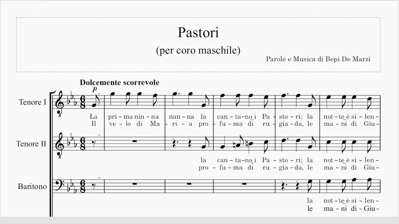 Pastori (Bepi De Marzi) - TTBB - cantante virtuale