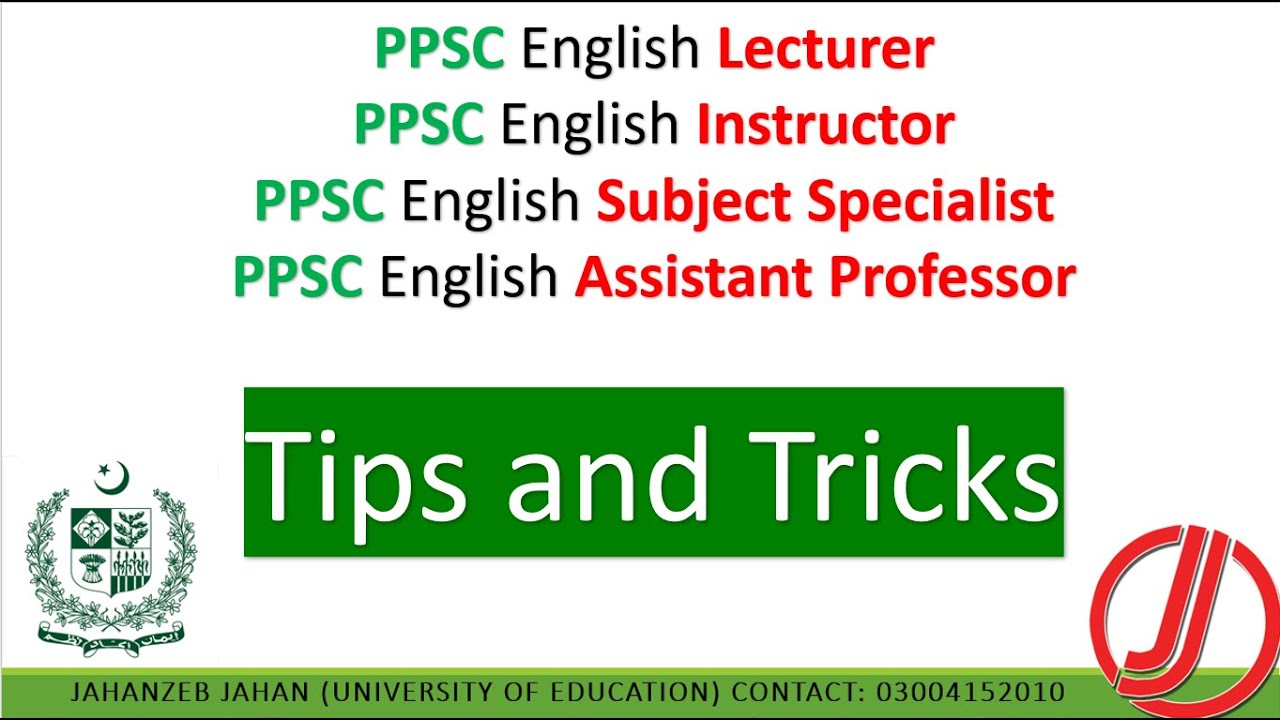 Tips and Tricks for PPSC English Examination of 9th June, 2024