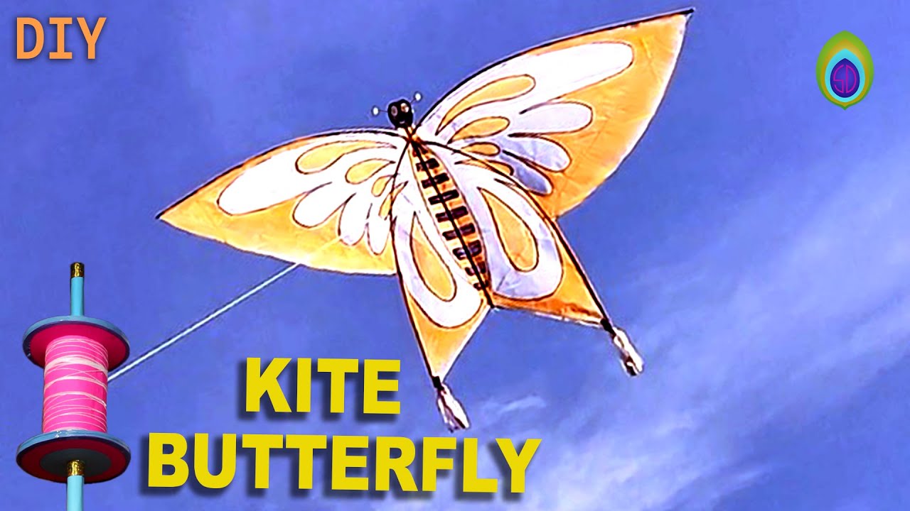 How to Make a Butterfly KITE step by step easily at home | DIY Kite -Art Crafts And Ideas By SD