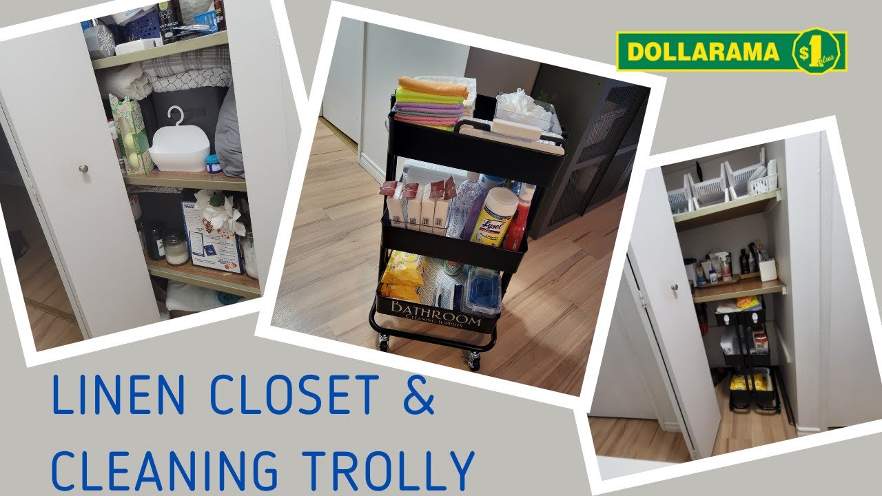LINEN CLOSET ORGANIZATION , MAKING A CLEANING CART TROLLY
