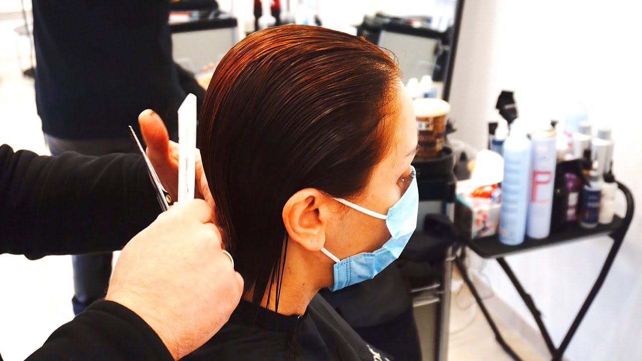 SHORT HAIRCUT – FRENCH BOB WITH BANGS  FINE HAIR