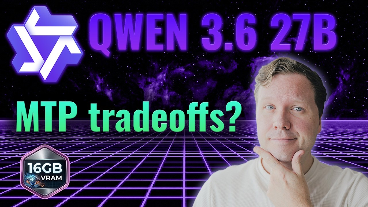 How much difference does MTP make? Qwen 3.6 27B tested - 16GB Local LLM setup