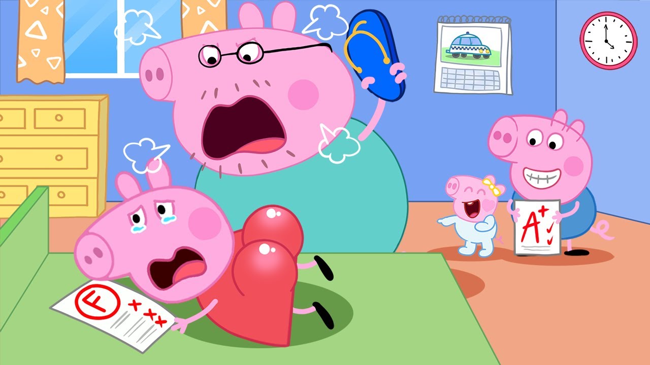 George is a good student and Peppa is a bad one, right? | Funny Peppa Pig cartoon