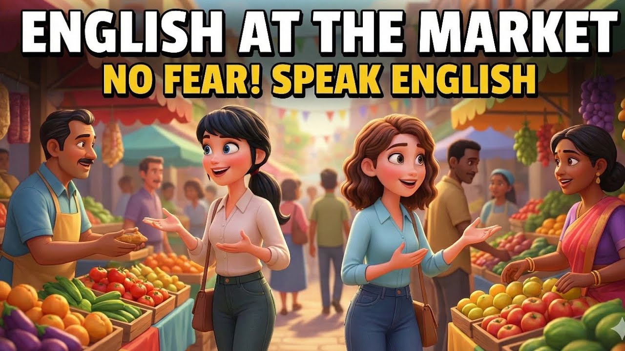 English at the Market | Daily Use Spoken English Conversation Practice | Hashmi English Tutor 