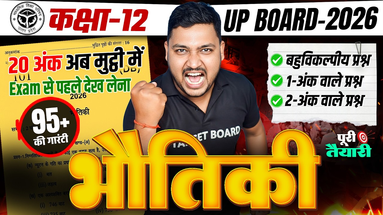 Physics में यही आएगा | Class 12 Physics Important Guess Questions | UP Board 12th Physics 2026