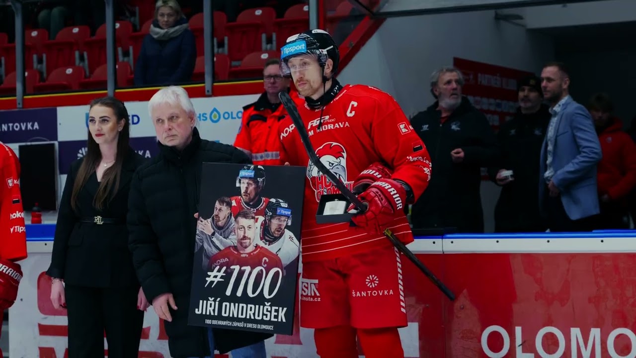 Jiří Ondrušek nastoupil do 1100. zápasu za HC Olomouc