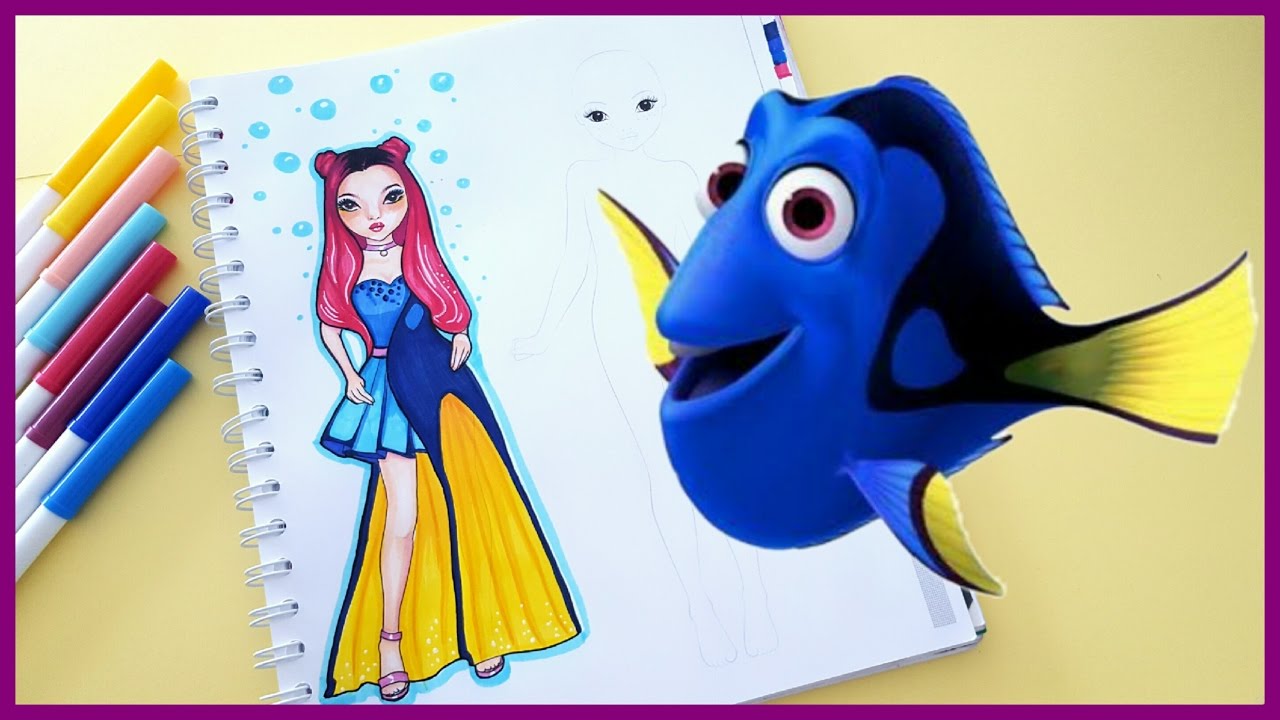 Topmodel Malbuch | How to draw DORY DRESS | Inspiration Friday || Foxy Draws