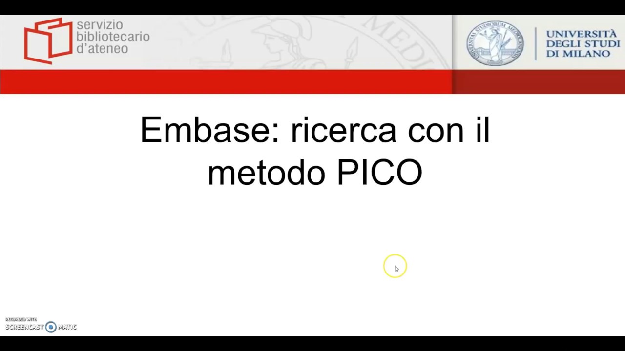 Embase: ricerca con i PICO