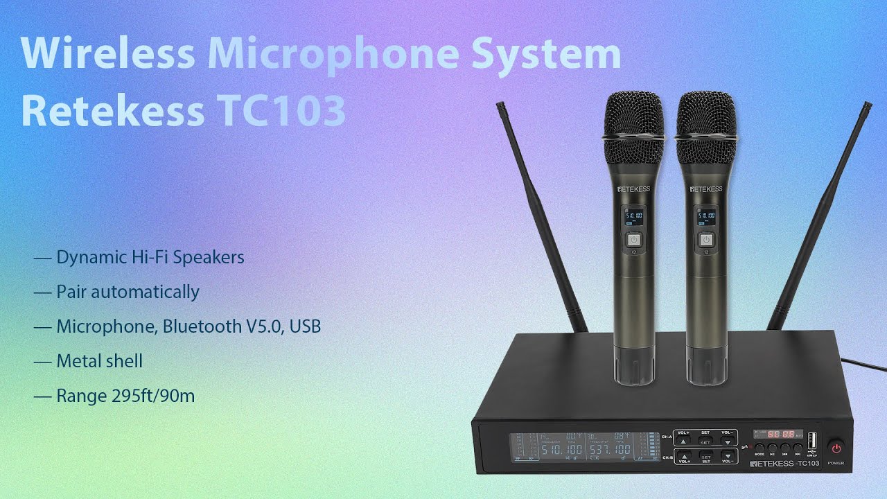 Retekess TC103 Wireless Microphone System for Church and Meeting