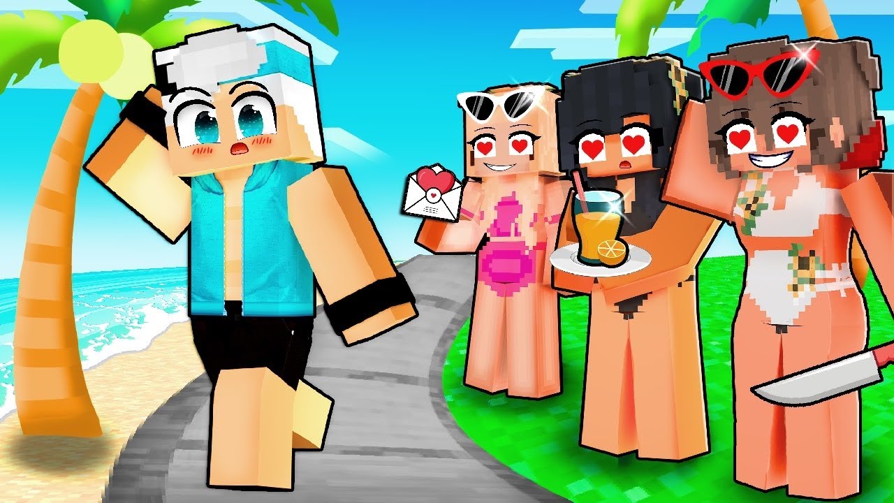 SOU O ÚNICO MENINO na PRAIA YANDERE do Minecraft