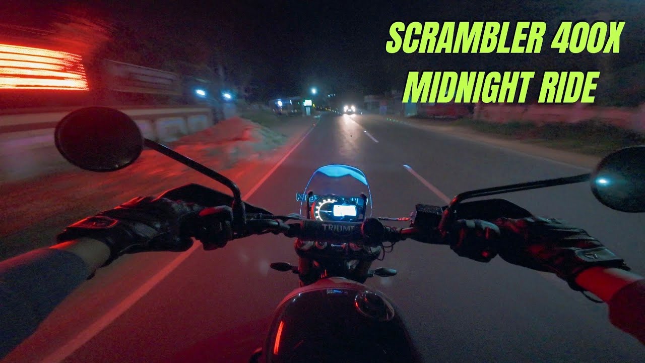 Triumph Scrambler 400x Night Ride | Best sounding motorcycle under 450cc segment