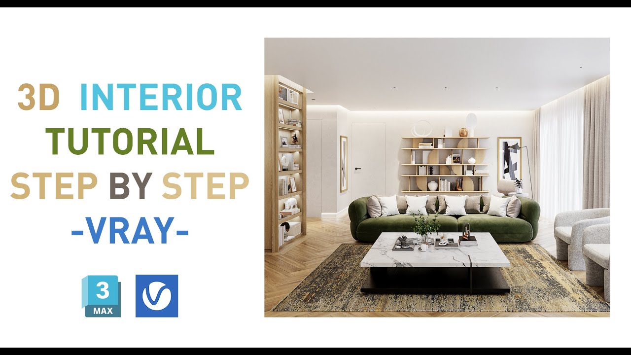 3d interior design tutorial in Vray | 3d modeling | vray materials | 3d rendering | postproduction