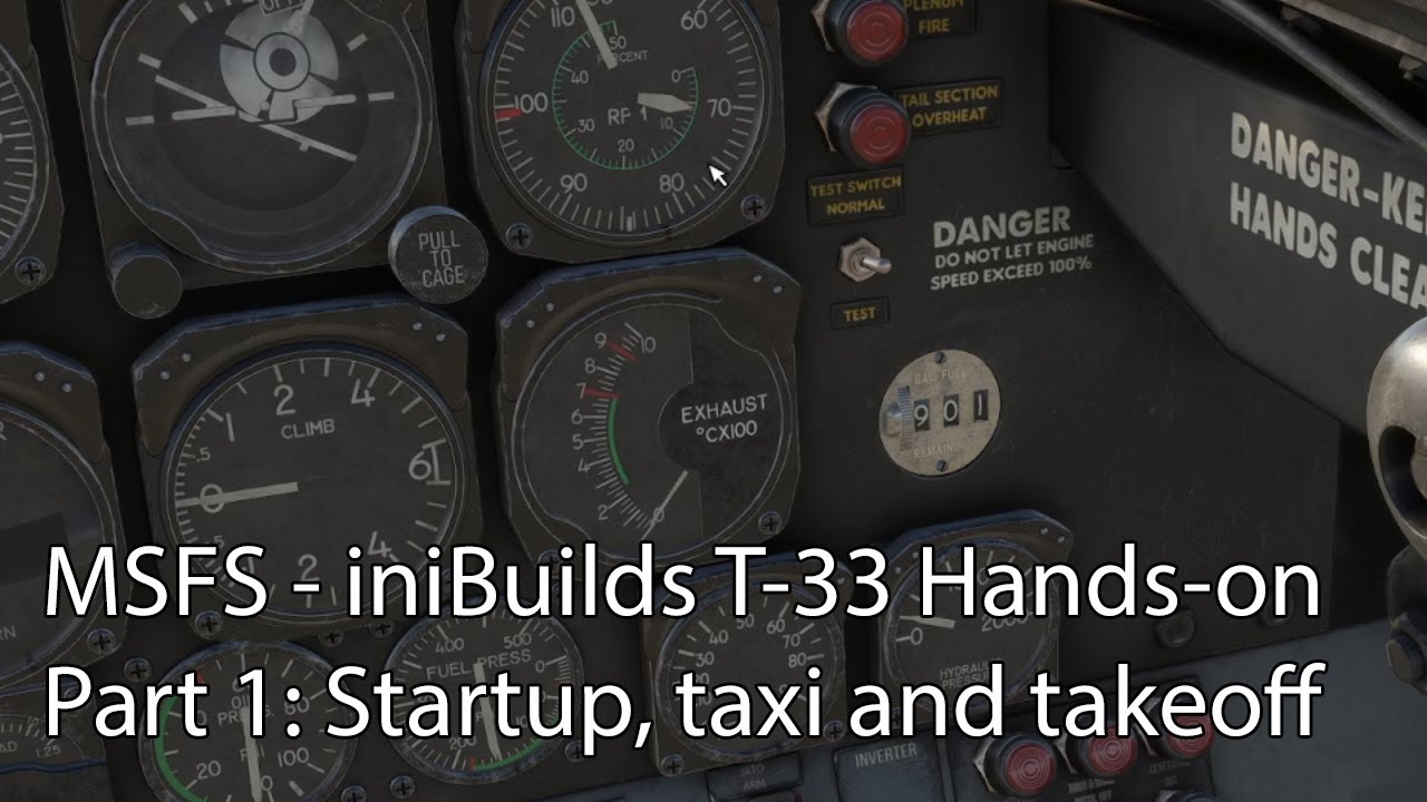 MSFS - iniBuilds T-33, практическое руководство, часть 1: запуск, руление и взлёт