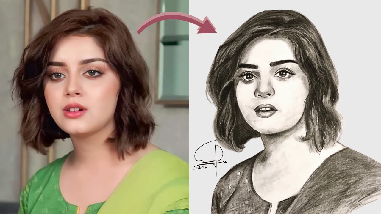 How To Draw Realistic Girl Portrait Drawing | Pencil Sketch Face Tutorial Ste