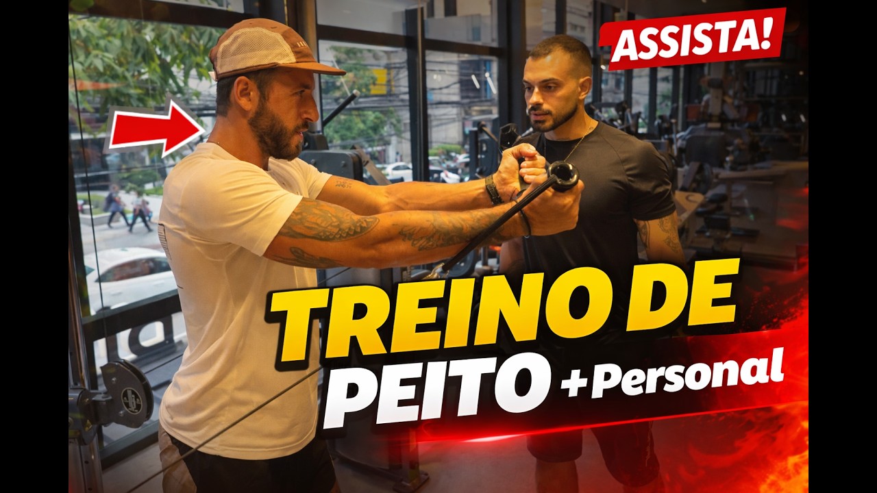 Bastidores do treino de peito com meu personal na Bio Ritmo academia.