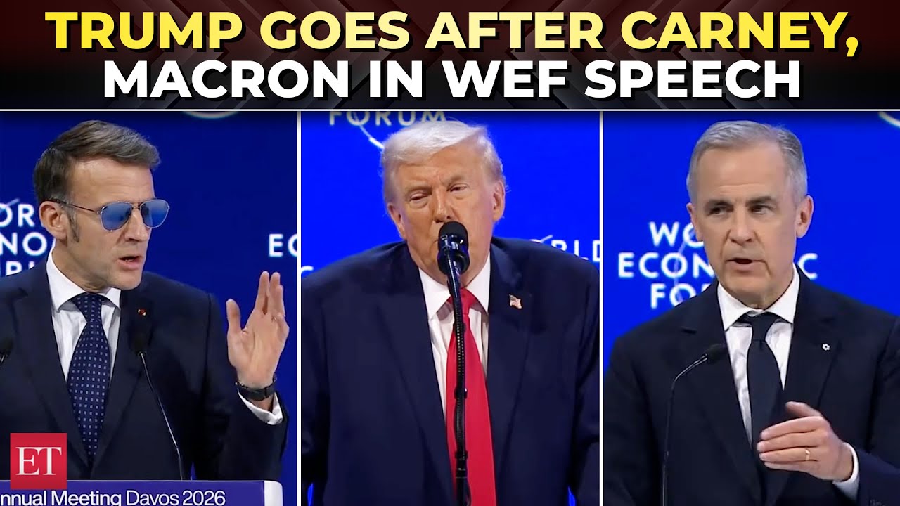 ‘Canada lives because of US’: Trump BLASTS Carney at WEF; jokes ‘What the hell happened to Macron’?